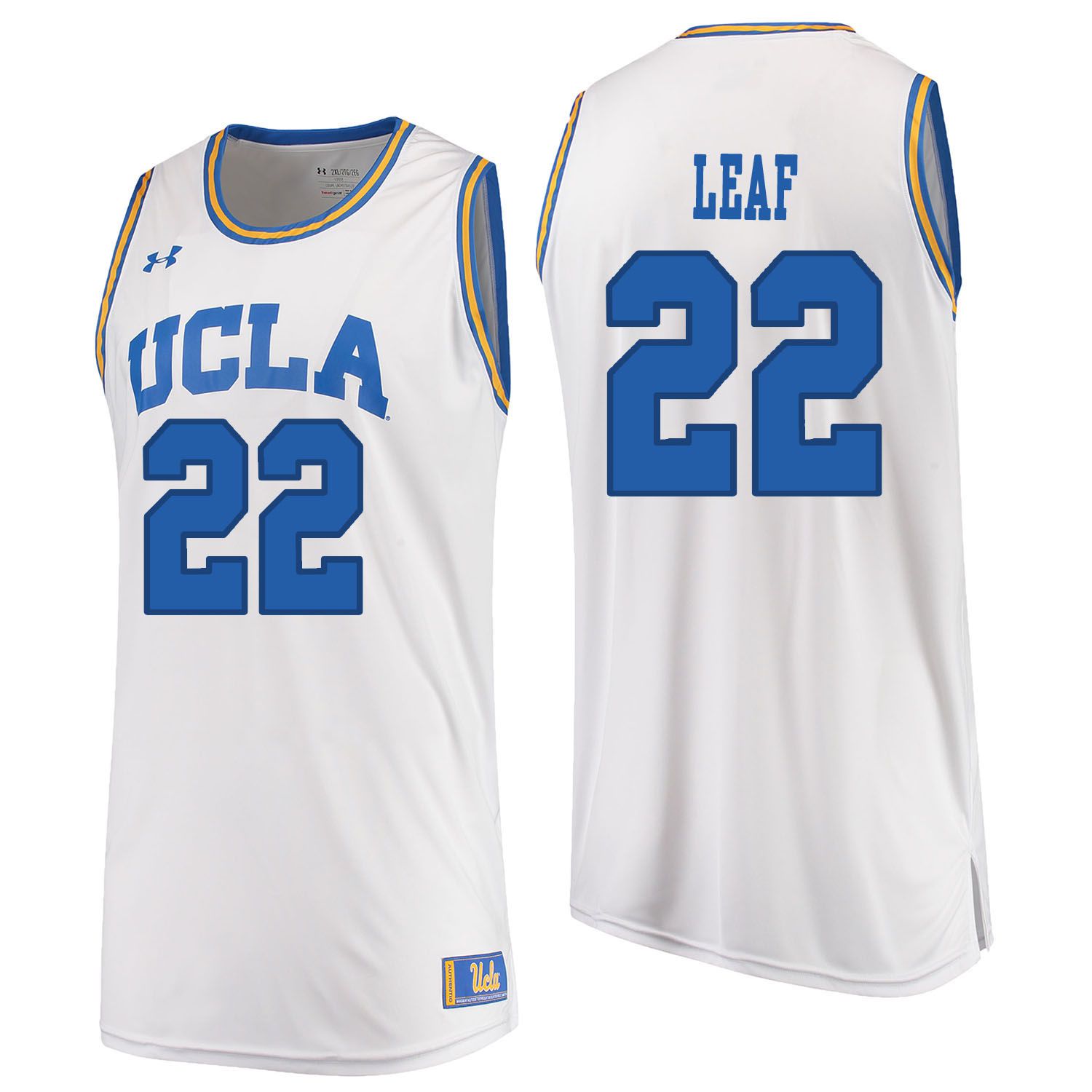 Men UCLA UA #22 Leaf White Customized NCAA Jerseys